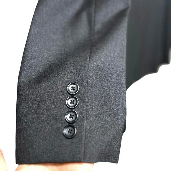 J Crew Mens Aldridge Jacket Loro Piana Super 120 Italian Wool Dark Gray Size 40L - Picture 5 of 7